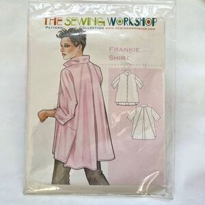 The Sewing Workshop Pattern Frankie Shirt 3/4 Sleeve 2017 A Line Button Up Pleat